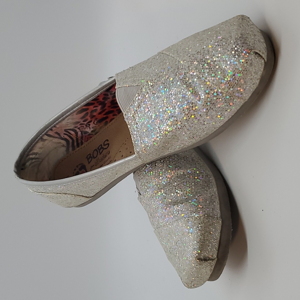 COPY - Sparkly silver BOBS by Skechers size 8.5